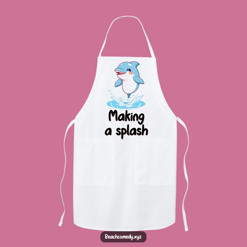 Funny Dolphin Apron: Joyful Kitchen Leaping Wear, Perfect Funny Gift