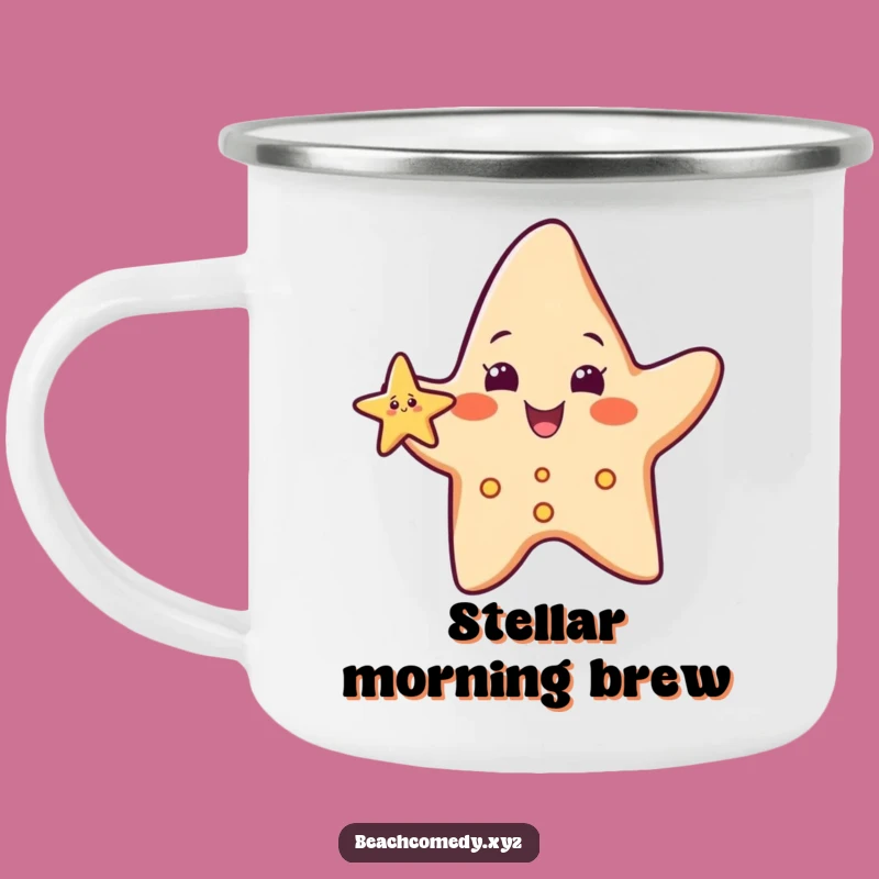 Funny Starfish Camping Mug: Cheerful Greeting Enamel Cup, Ideal Funny Gift