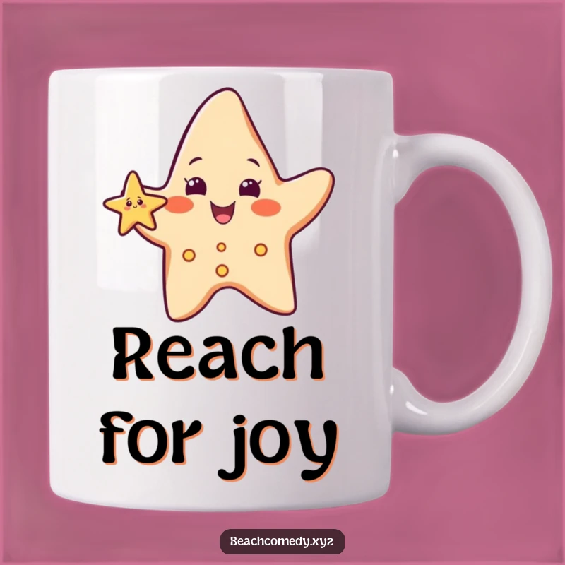 Funny Starfish Greeting Mug: Cheerful Beach Character, Perfect Funny Gift for Friends