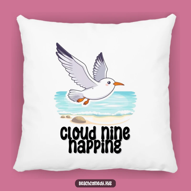Funny Seagull Pillow: Cozy Soaring Beach Accent Cushion Funny Gift
