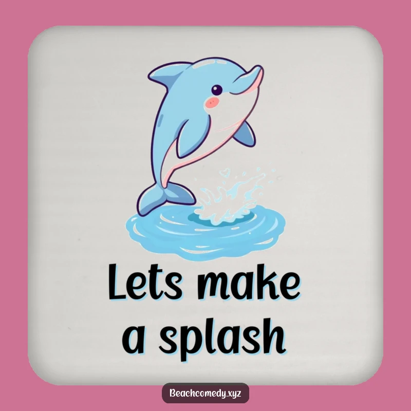 Funny Dolphin Drink Coaster: Leaping Ocean Wave Coaster Funny Gift Set