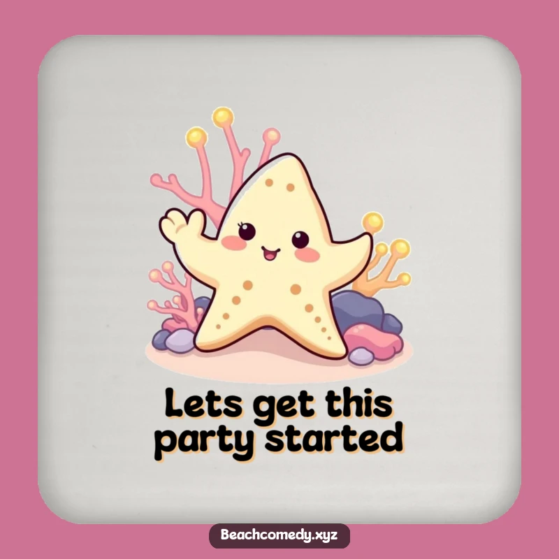 Funny Starfish Drink Coaster: Glowing Coral Waving Coaster Funny Gift Set