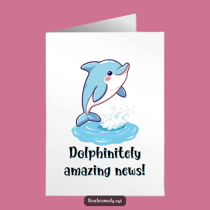 Free Printable Congrats Card: Playful Dolphin Leap, Joyful Downloadable Gift