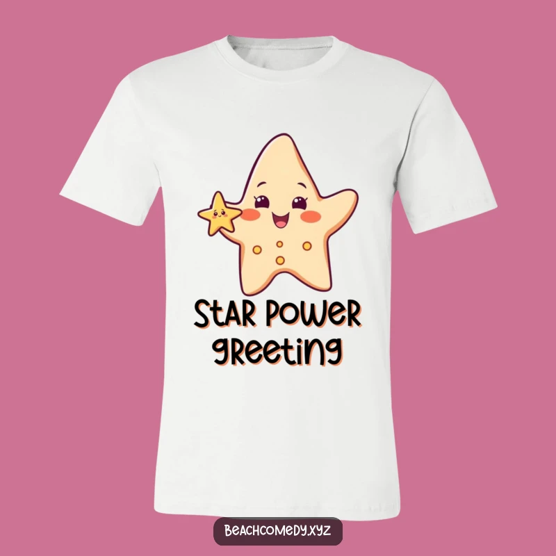Funny Starfish Waving T-Shirt: Cheerful Beach Character Tee, Ideal Funny Gift